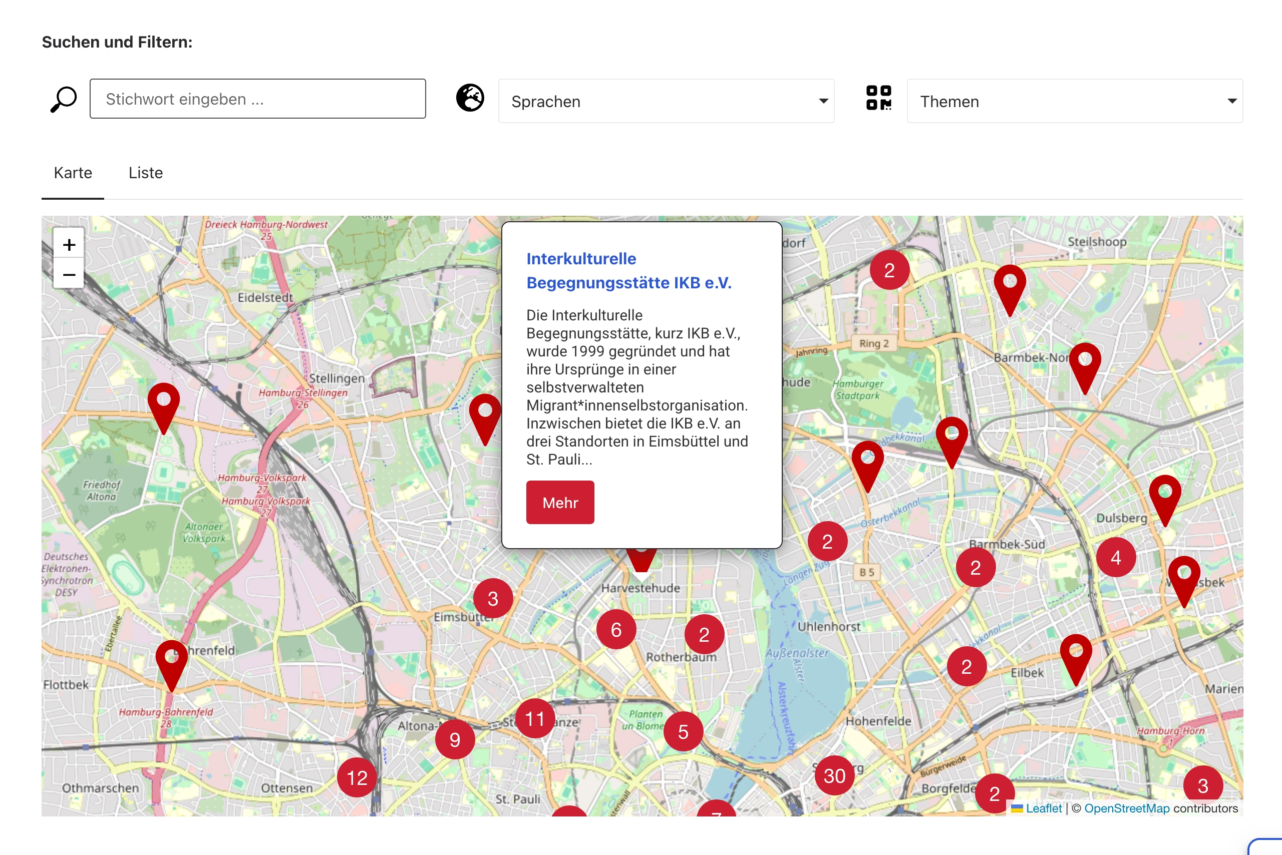 Website des Paritätischen Kompetenzzentrums Migration (KomMig)