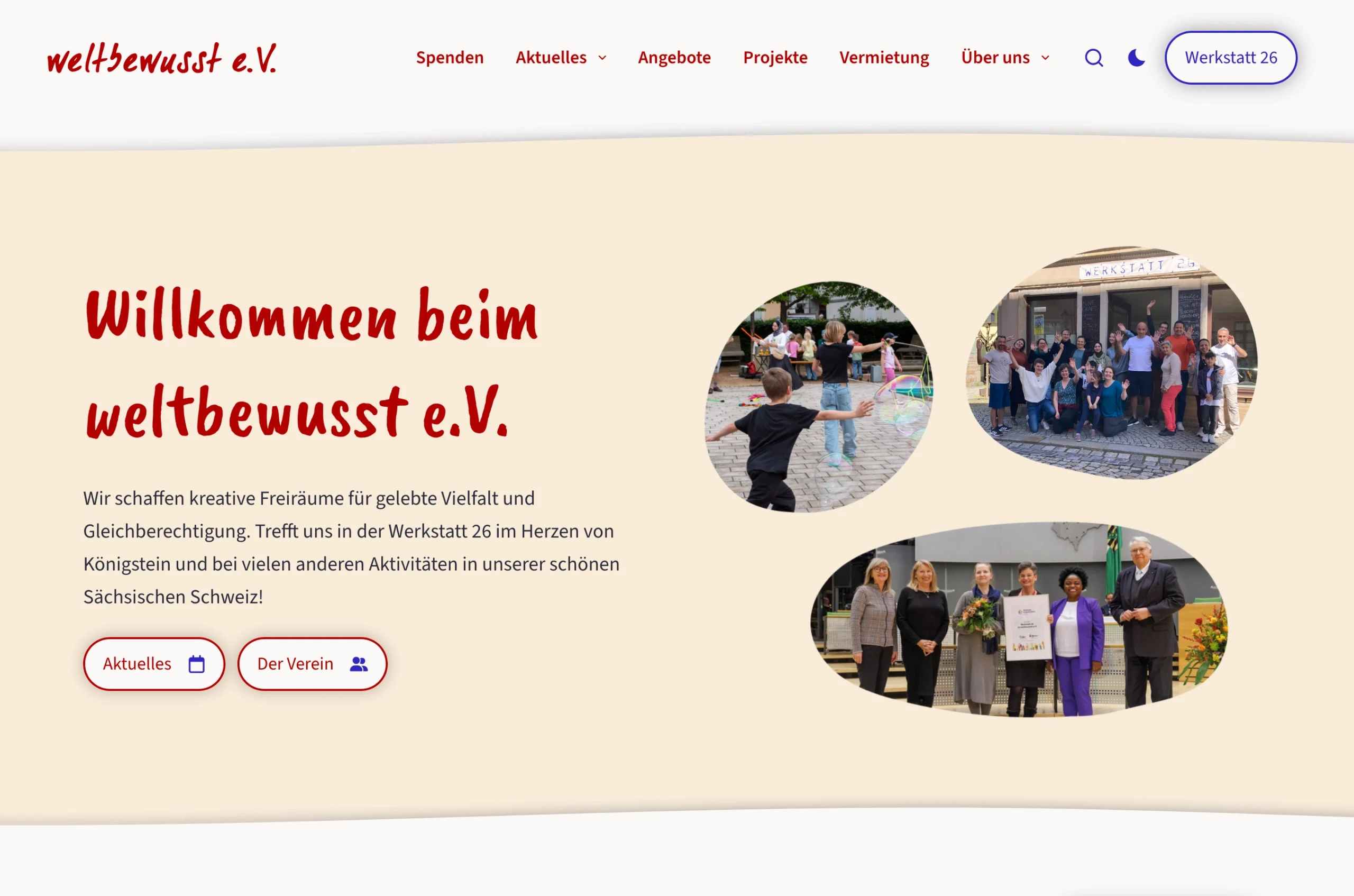 Website von weltbewusst e.V.