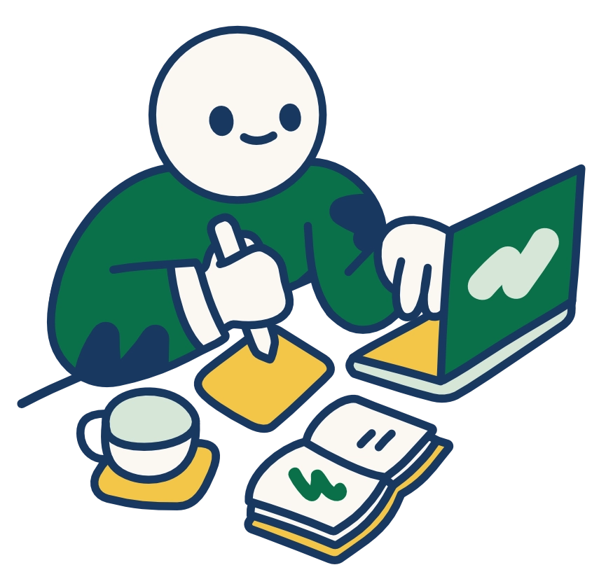 Illustration von einem Webdesigner am Schreibtisch